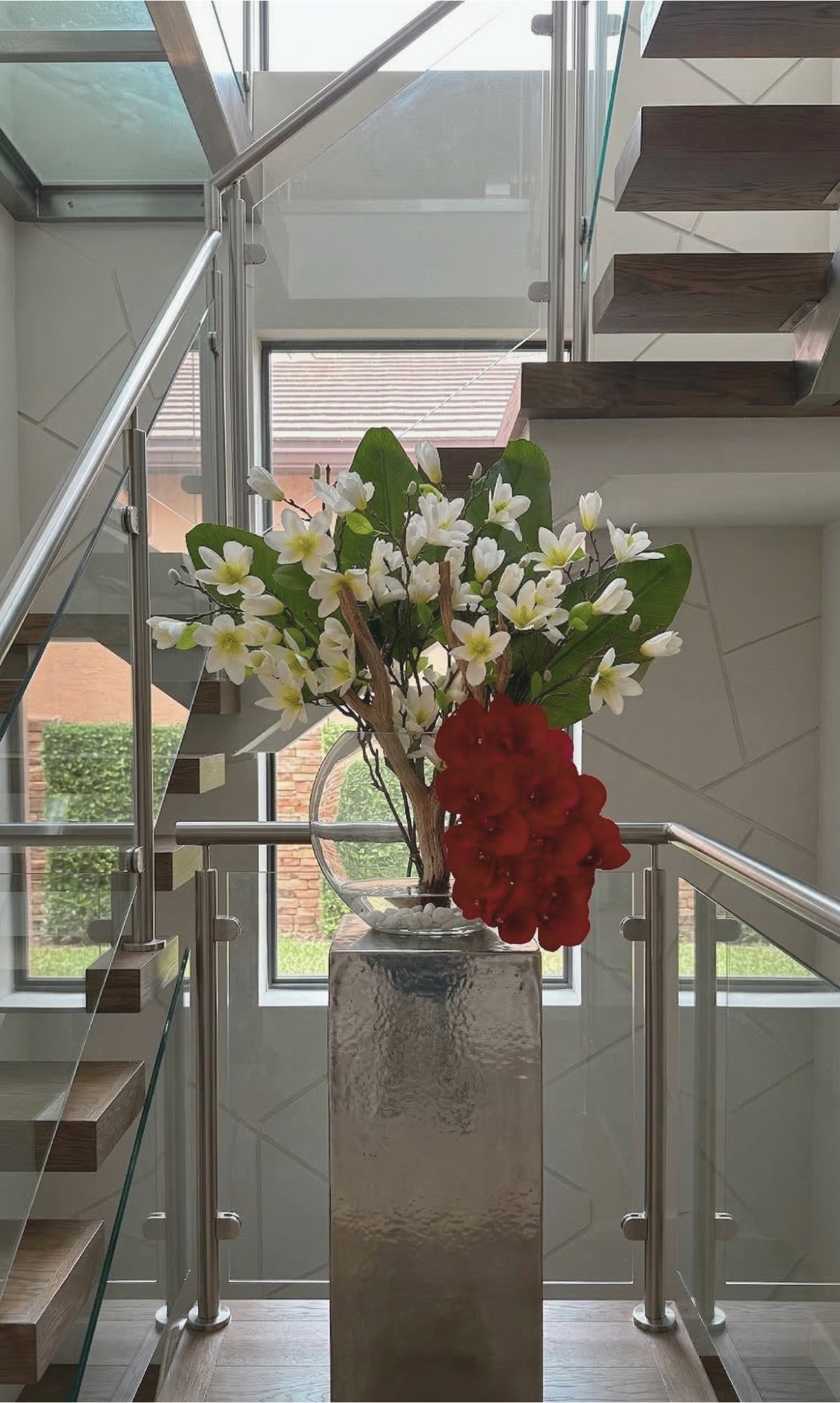 Floral Staircase Arrangement